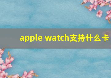 apple watch支持什么卡